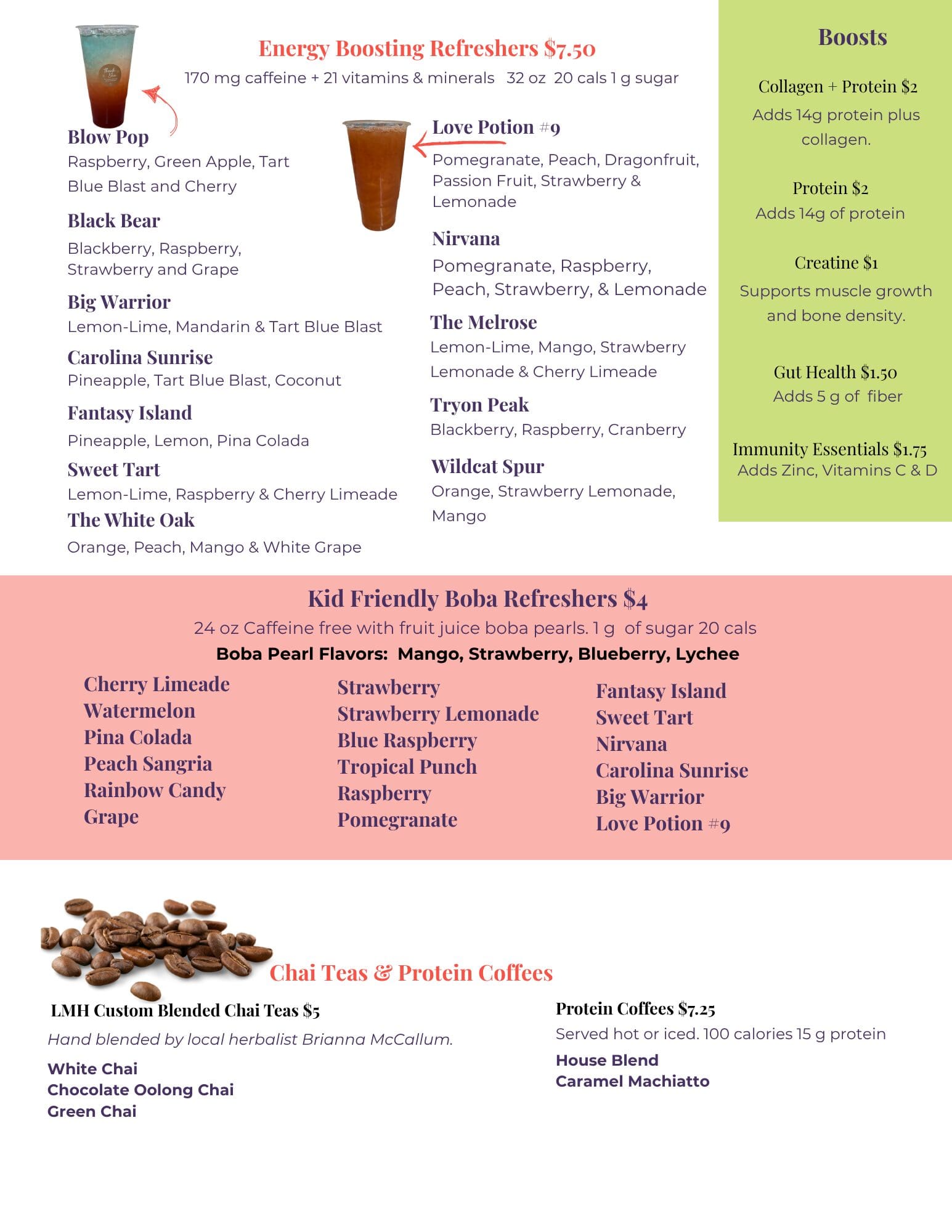 Energy Menu